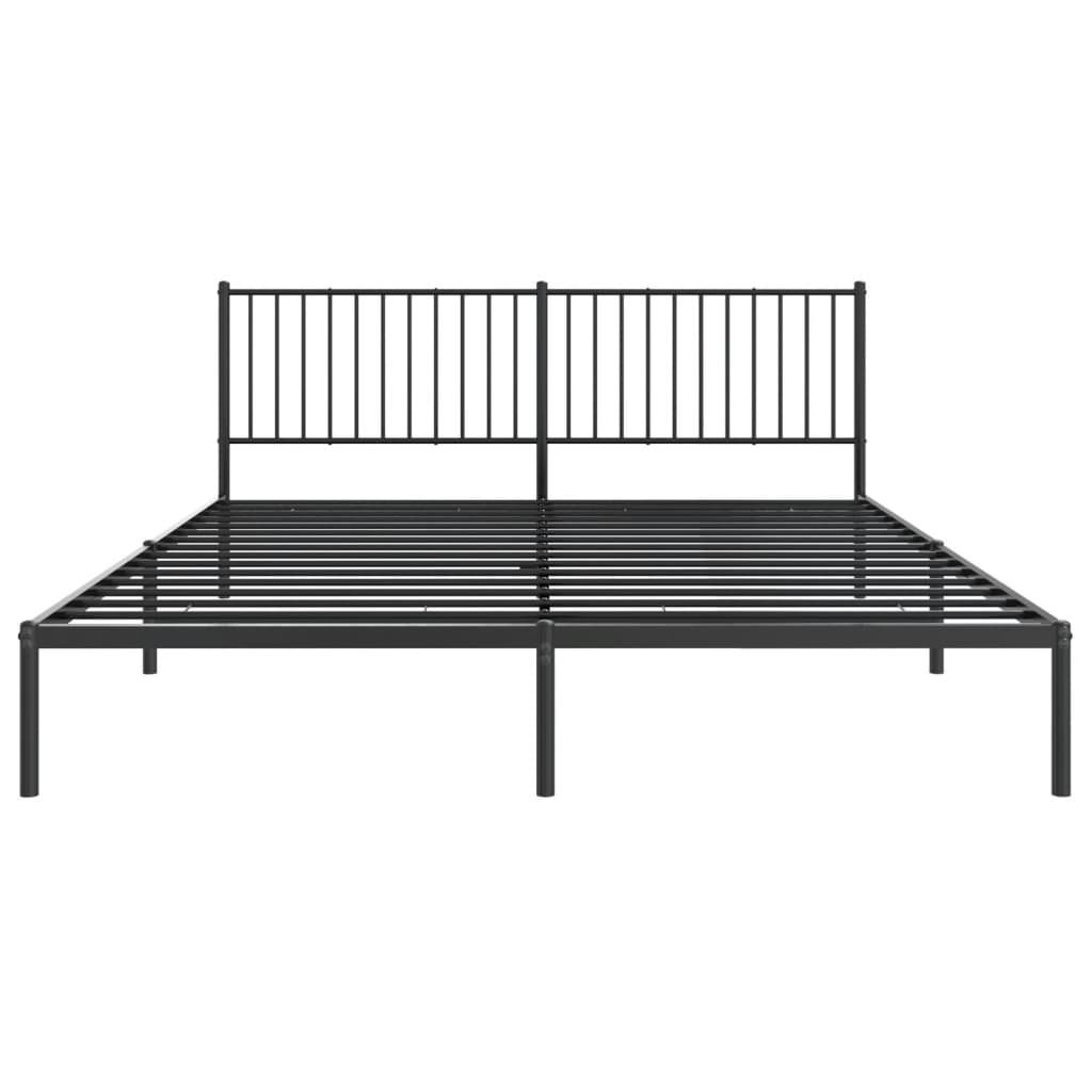 vidaXL Estructura de cama con cabecero metal negro 180x200 cm