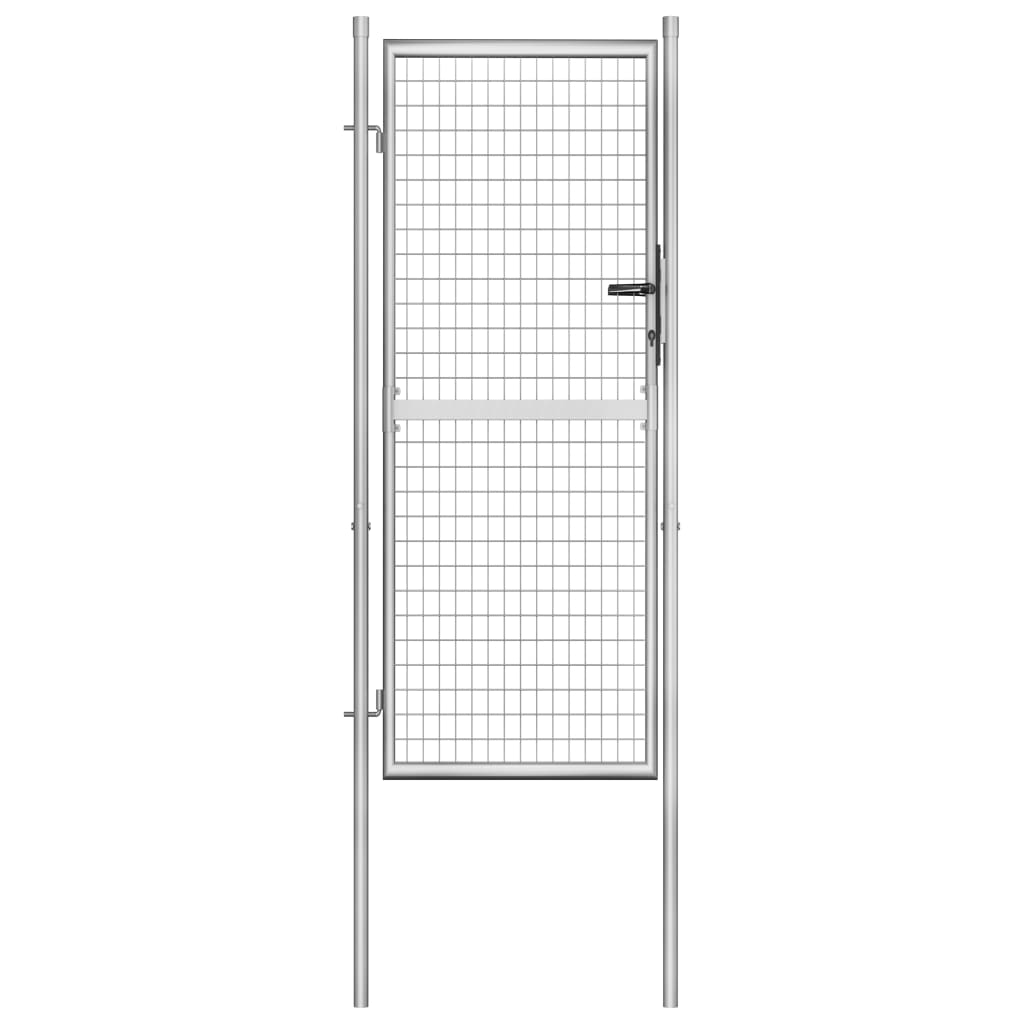 vidaXL Puerta de jardín acero galvanizado plateado 105x250 cm