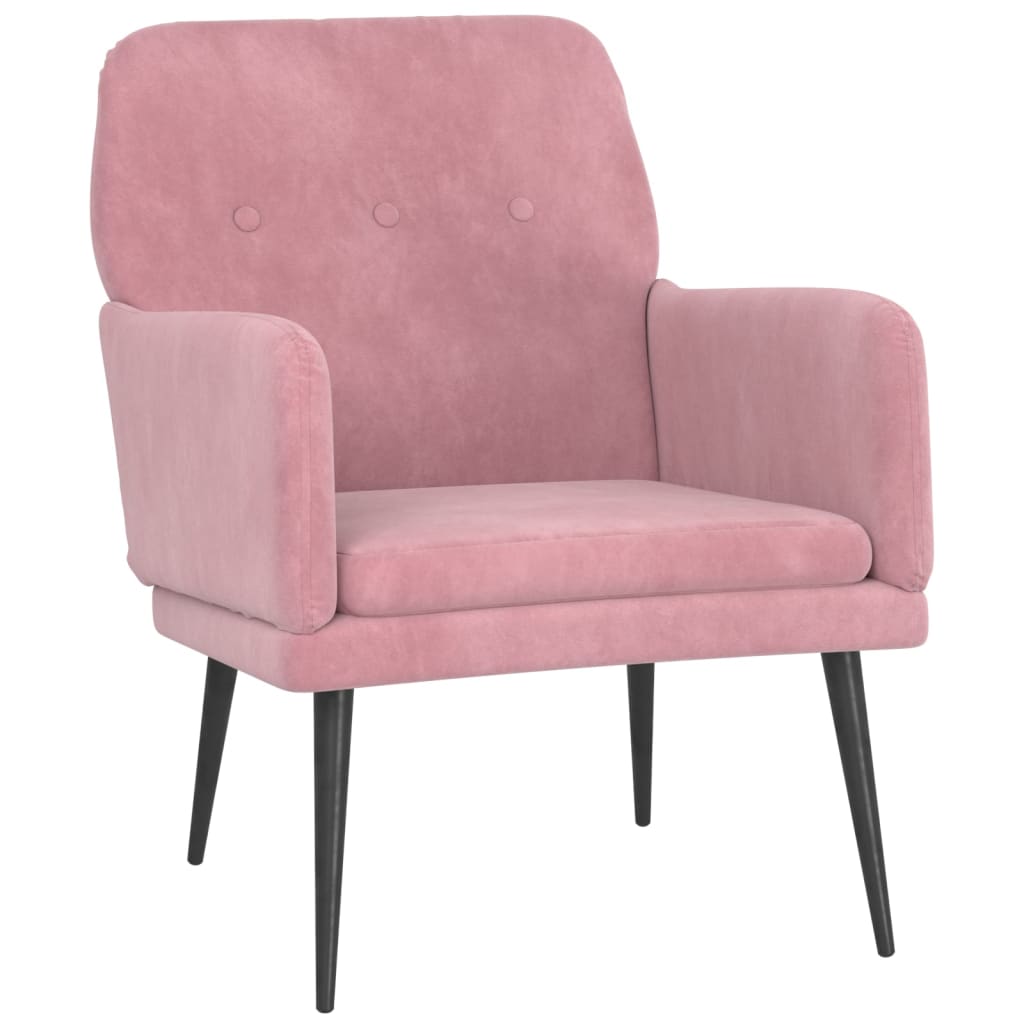 vidaXL Sillón de terciopelo rosa 62x79x79 cm