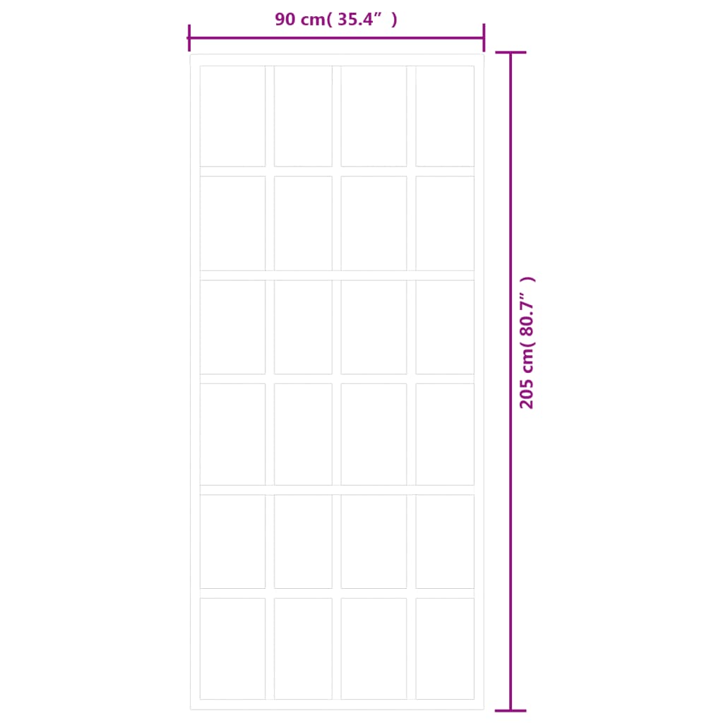 vidaXL Puerta corredera ESG vidrio y aluminio negra 90x205 cm