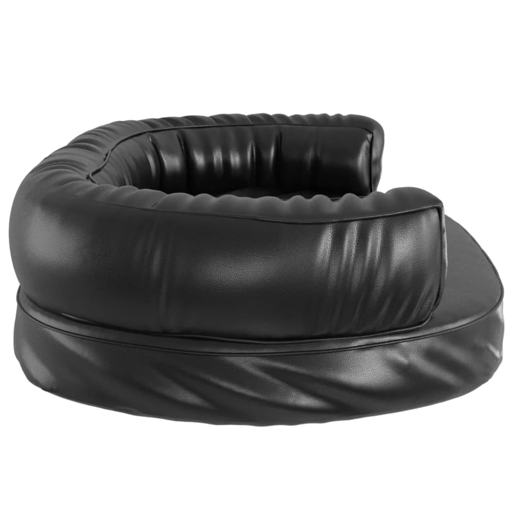 vidaXL Cama para perros de espuma cuero sintético negro 75x53 cm