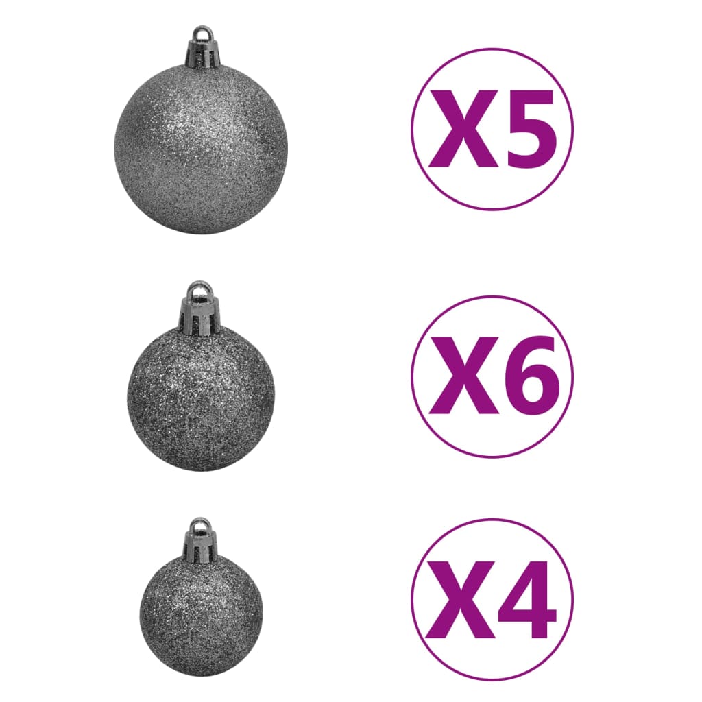 vidaXL Árbol de Navidad artificial con luces y bolas 620 ramas 180 cm