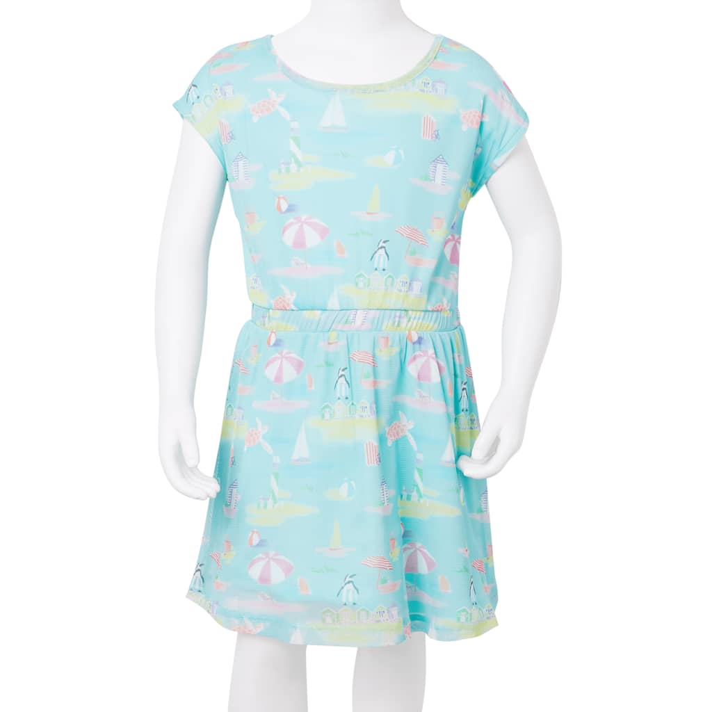 Vestido infantil color aguamarina claro 140