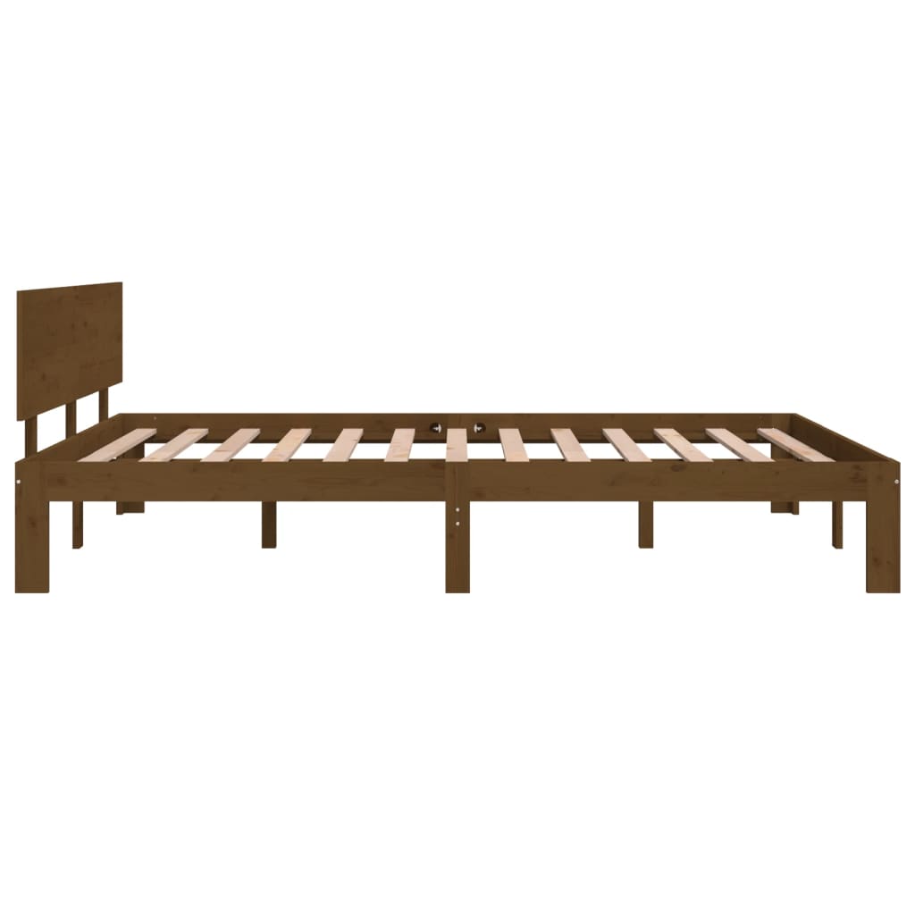 vidaXL Estructura de cama madera maciza de pino marrón miel 140x200 cm