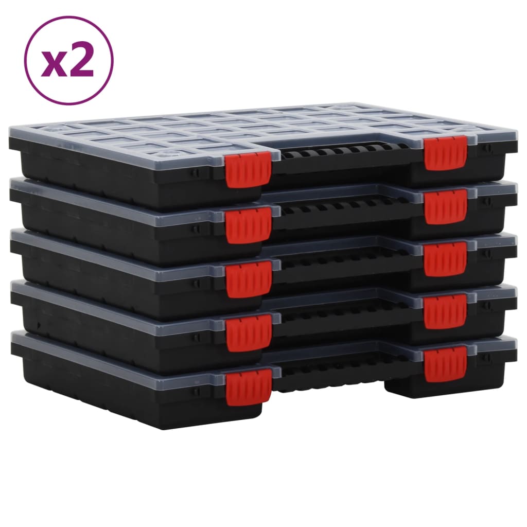 vidaXL Cajas de accesorios 10 unidades polipropileno 40x30x5 cm