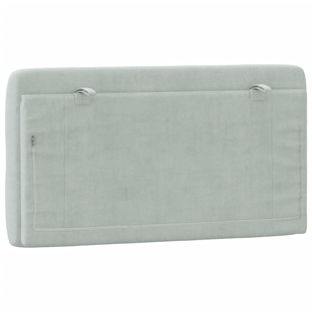 vidaXL Cabecero de cama acolchado terciopelo gris claro 100 cm