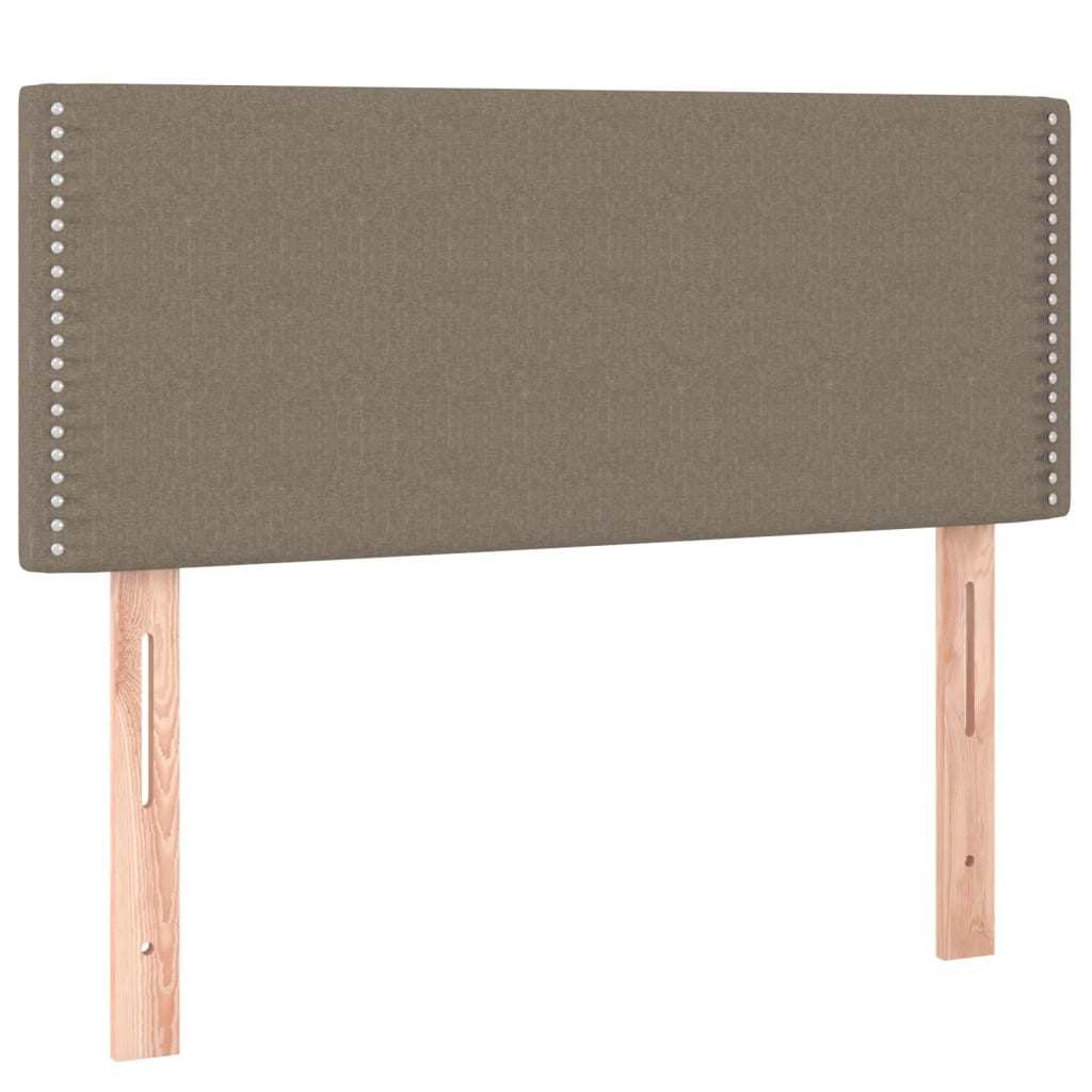 vidaXL Cama box spring con colchón y LED tela gris taupe 120x190 cm