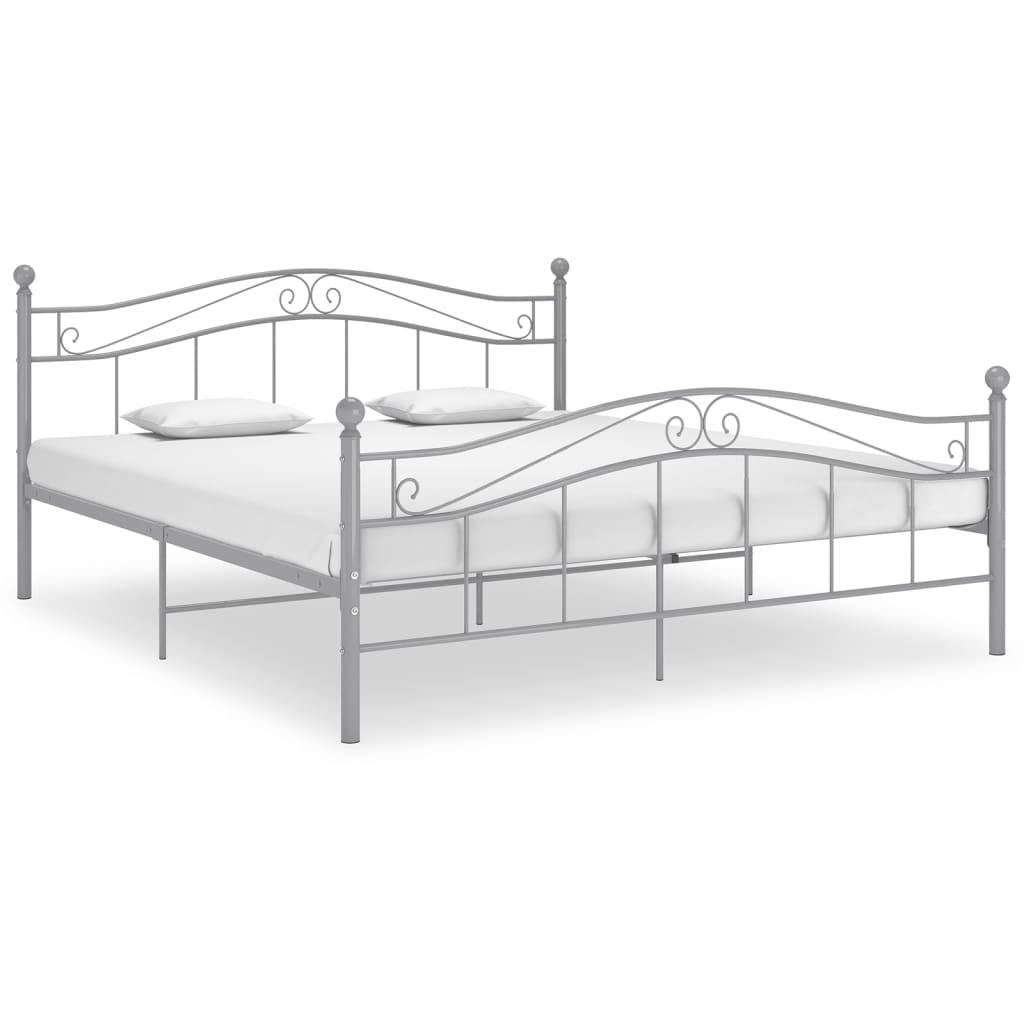 vidaXL Estructura de cama sin colchón metal gris 140x200 cm