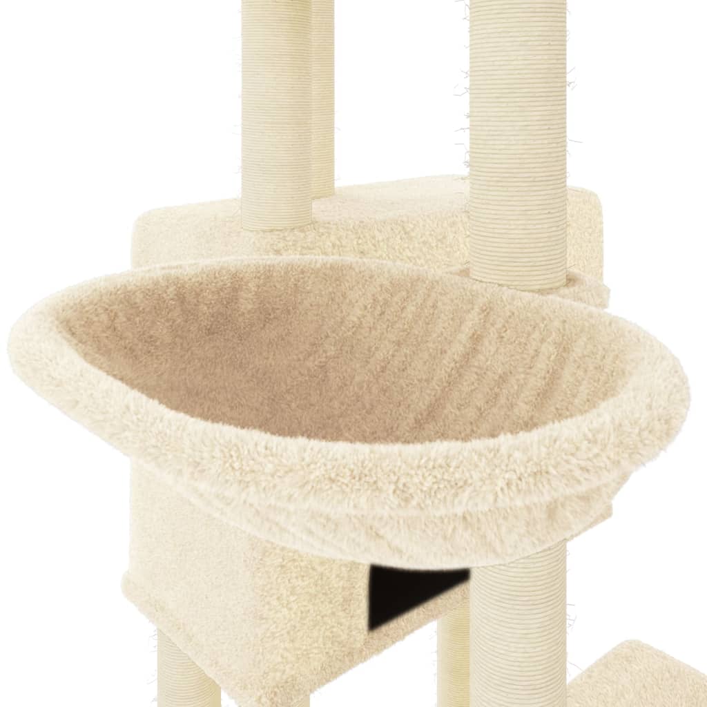 vidaXL Rascador para gatos con postes de sisal color crema 122 cm