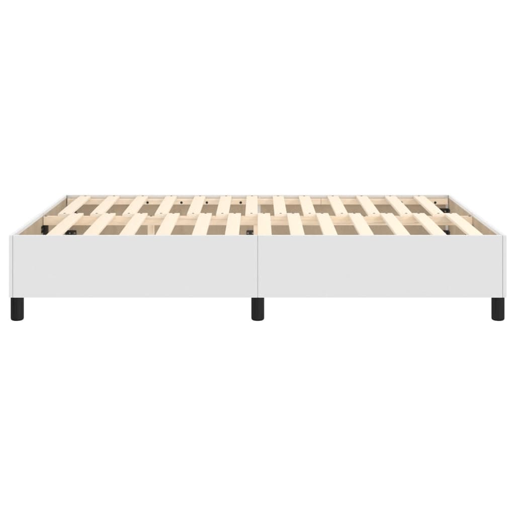 vidaXL Estructura de cama de cuero sintético blanco 140x200 cm