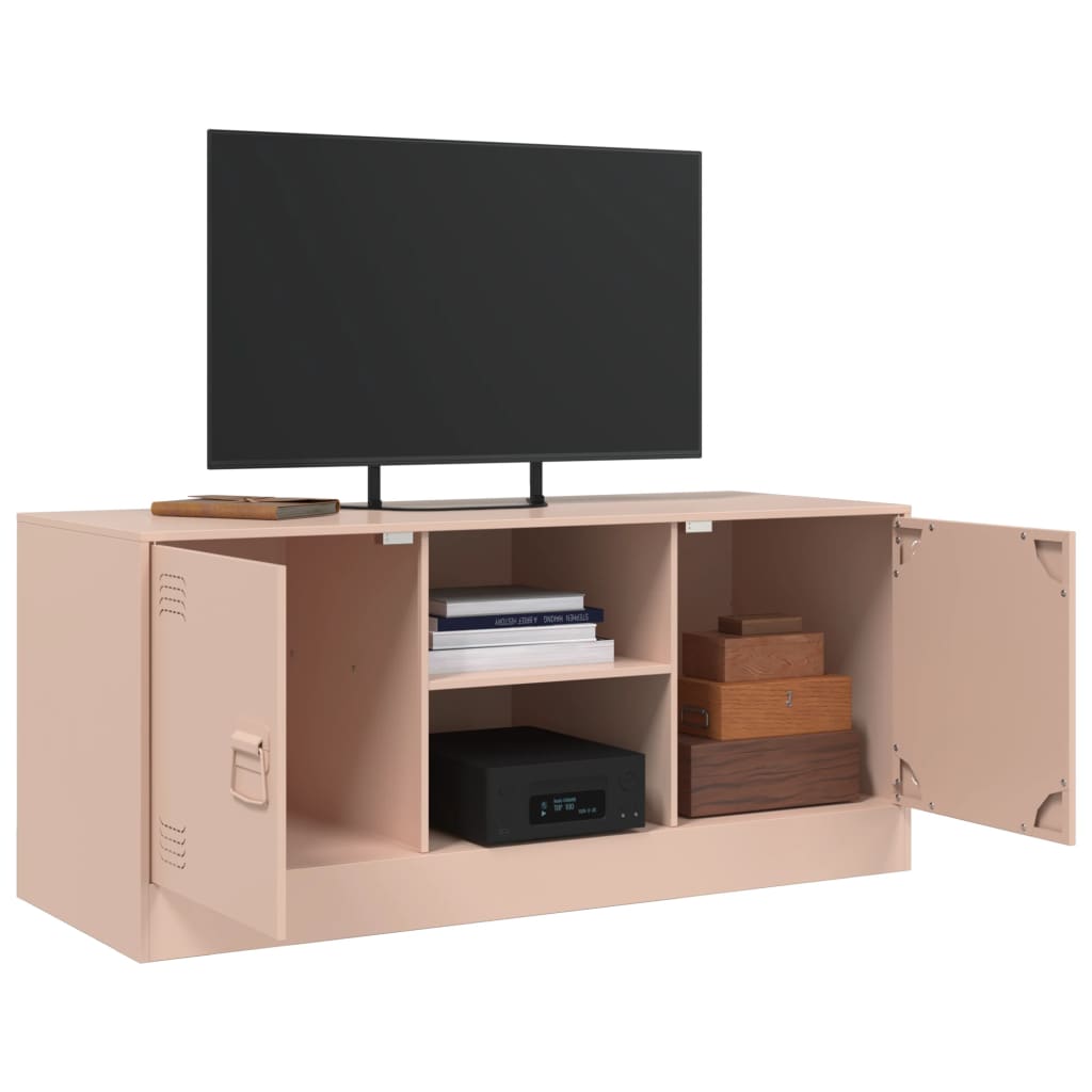 vidaXL Mueble para TV de acero rosa 99x39x44 cm