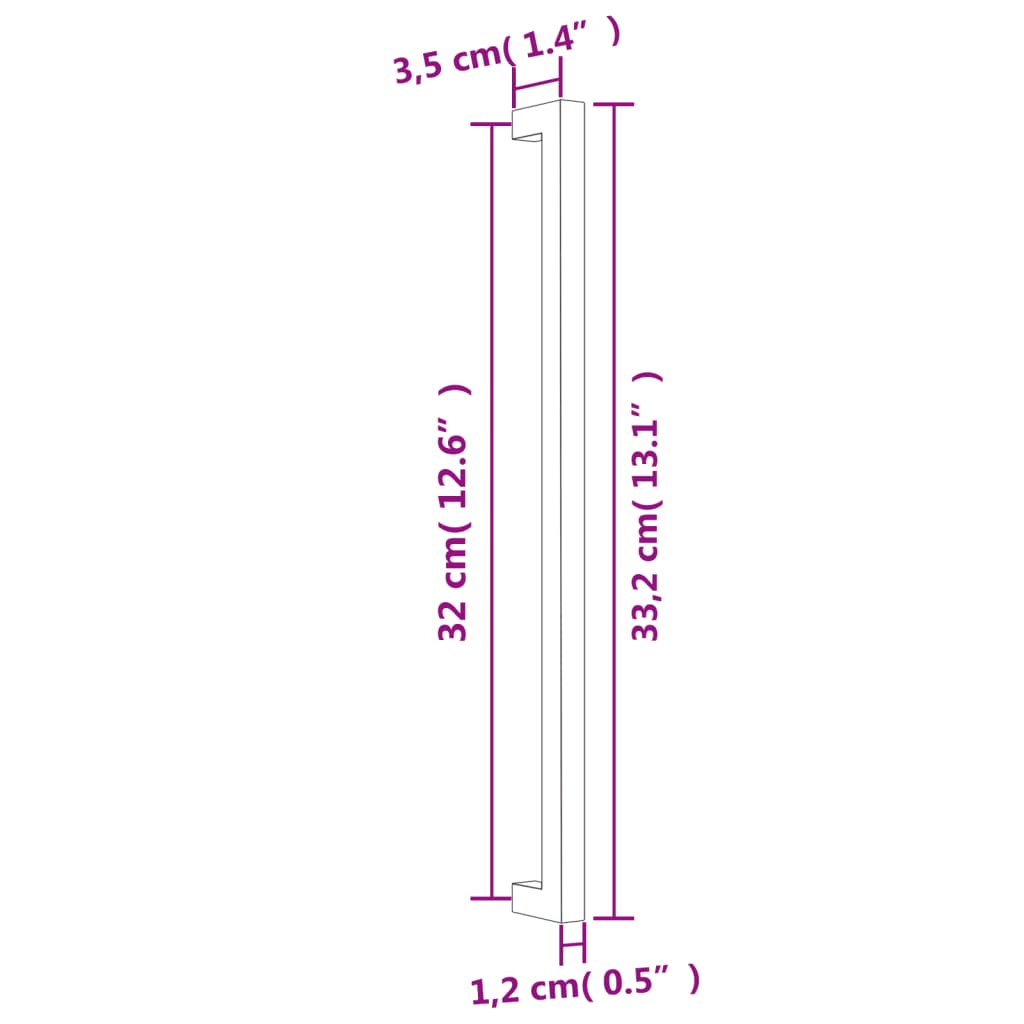 vidaXL Tiradores para armarios 20 uds acero inoxidable negro 320 mm