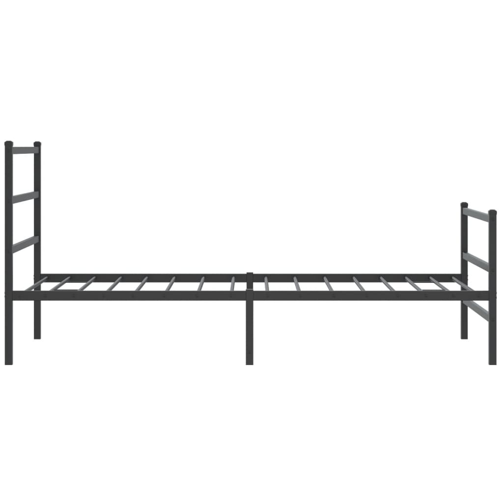 vidaXL Estructura cama sin colchón con estribo metal negro 100x190 cm