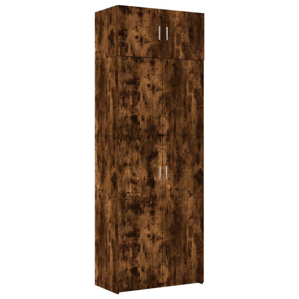 vidaXL Armario de madera de ingeniería roble ahumado 80x42,5x225 cm