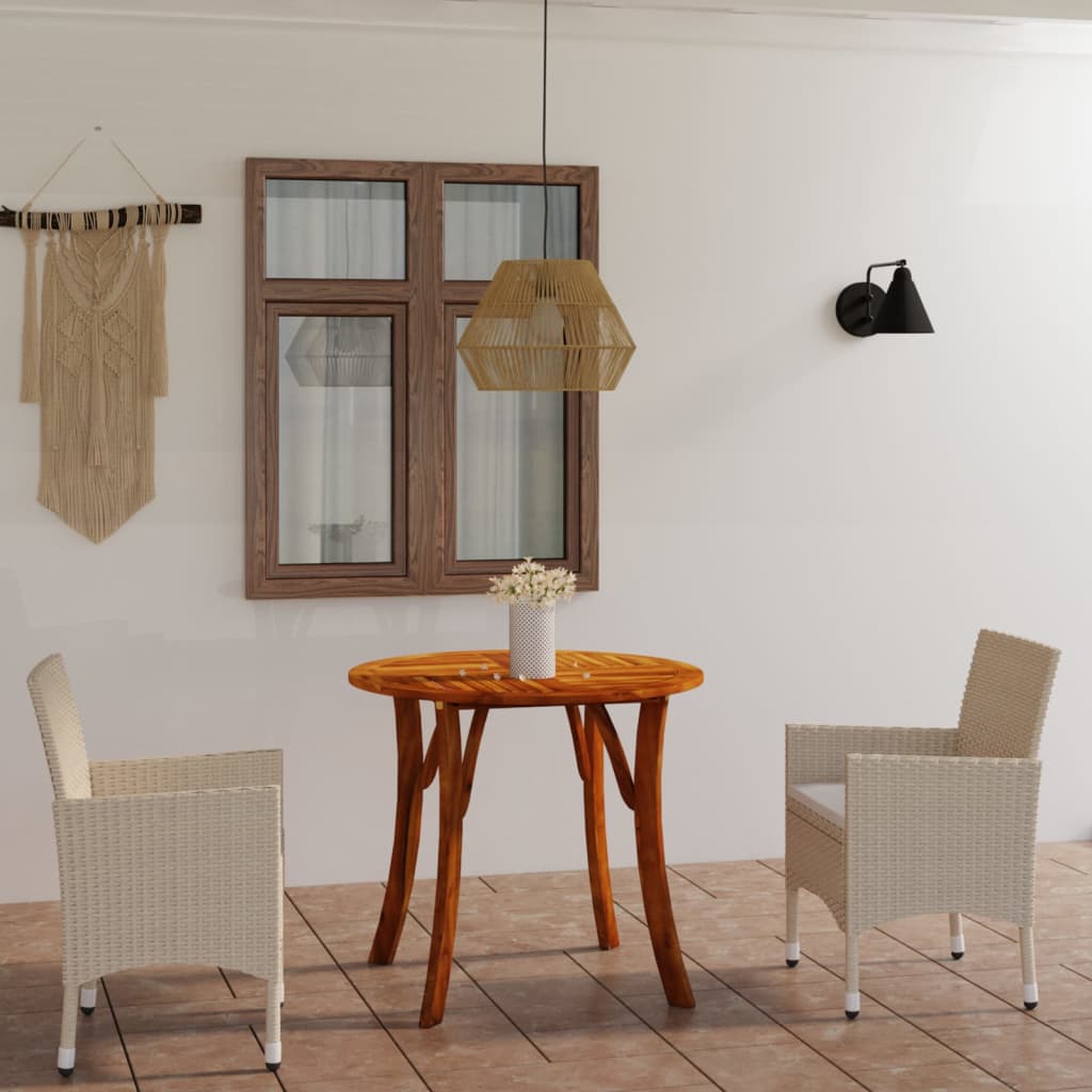 vidaXL Juego de comedor para jardín 3 piezas beige