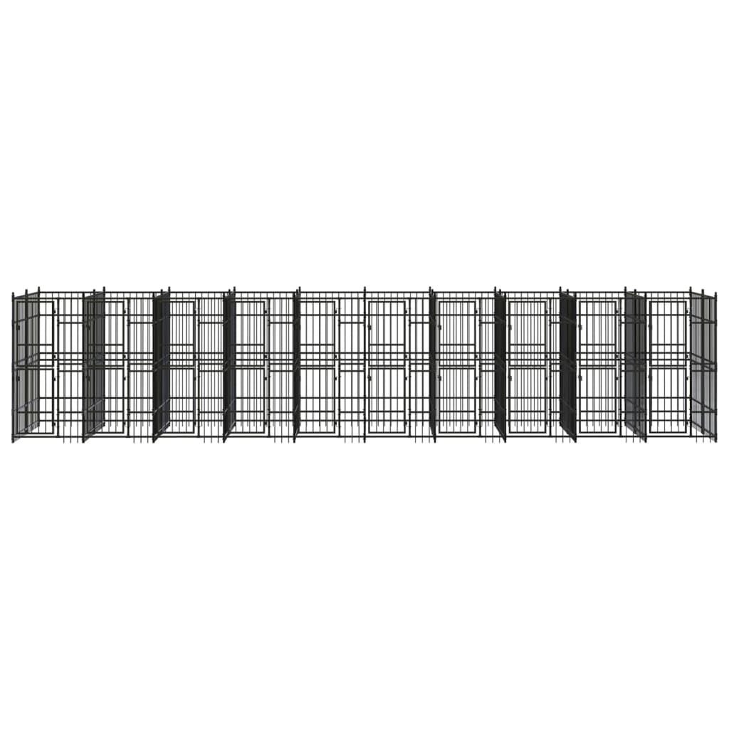 vidaXL Perrera de exterior de acero 18,43 m²