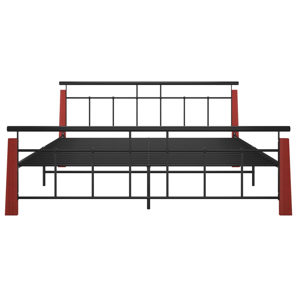 vidaXL Estructura de cama sin colchón metal madera de roble 180x200 cm