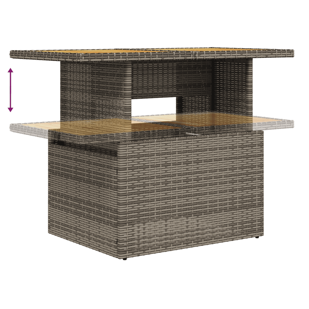 vidaXL Set de sofás de jardín 8 pzas y cojines ratán sintético gris