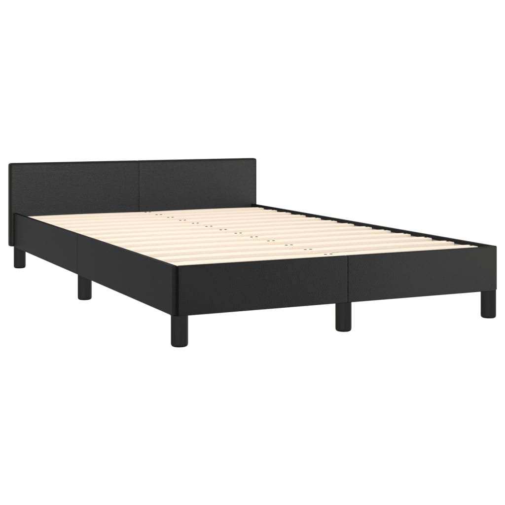 vidaXL Estructura de cama con cabecero cuero sintético negro 120x200cm