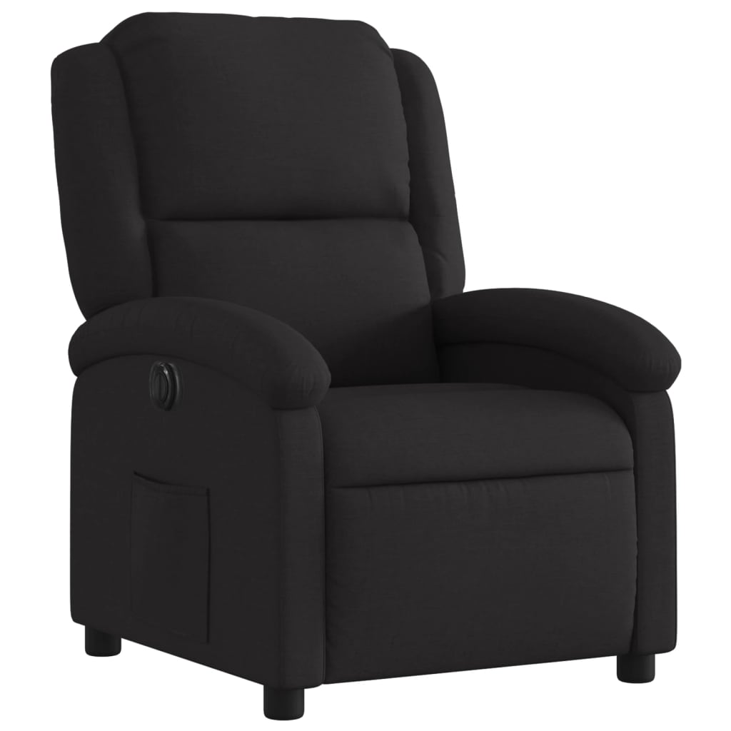 vidaXL Sillón reclinable eléctrico de tela negro