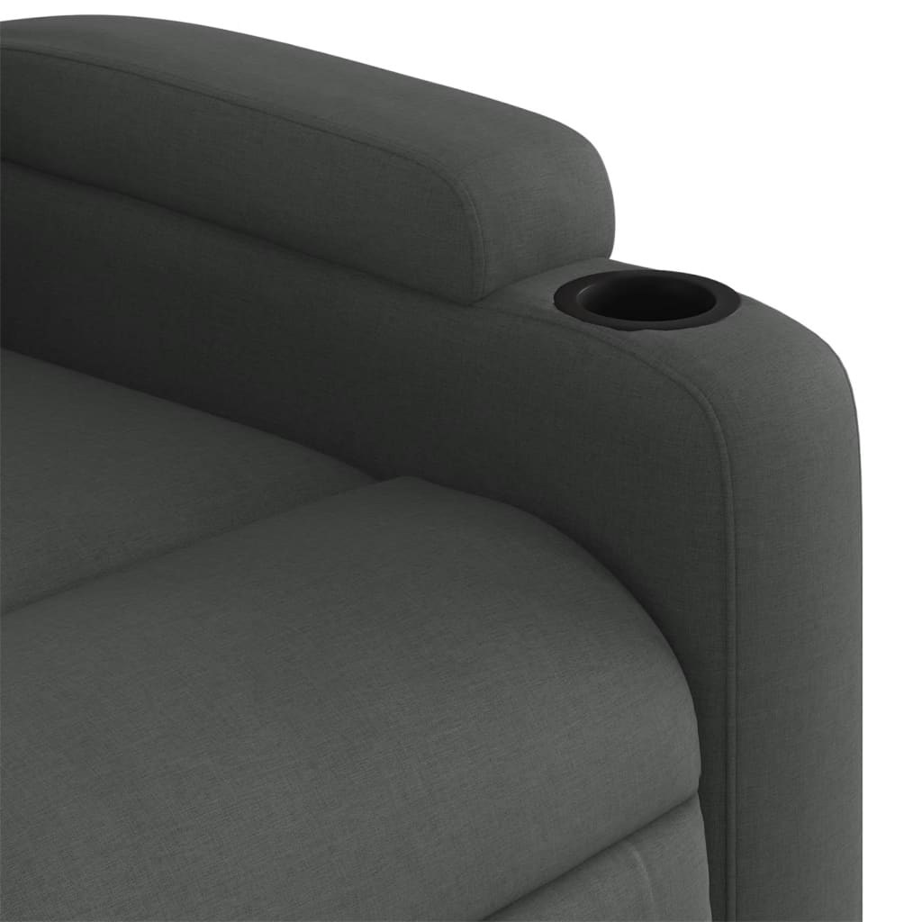 vidaXL Sillón reclinable de tela gris oscuro