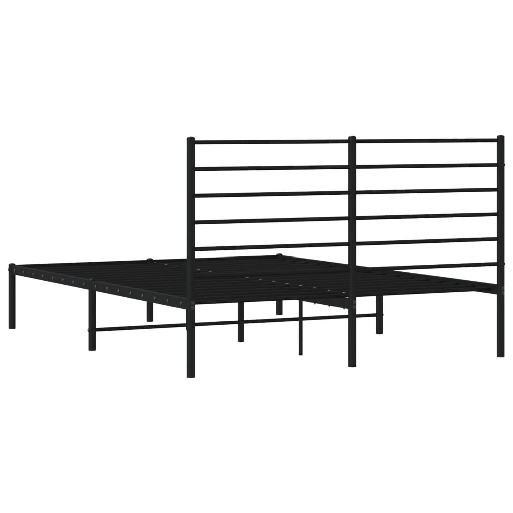 vidaXL Estructura cama sin colchón con cabecero metal negro 120x200 cm