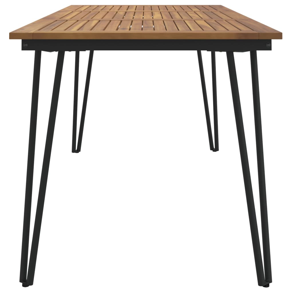 vidaXL Mesa de jardín con patas en U madera maciza acacia 160x80x75 cm