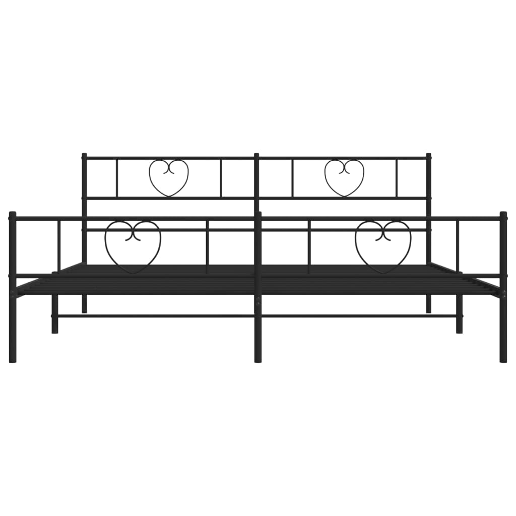 vidaXL Estructura cama sin colchón con estribo metal negro 200x200 cm