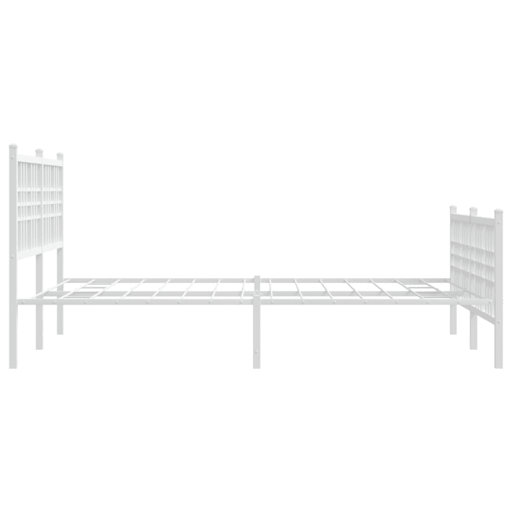 vidaXL Estructura cama sin colchón con estribo metal blanco 140x200 cm