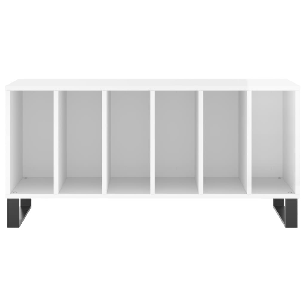 vidaXL Mueble discos madera contrachapada blanco brillo 100x38x48 cm