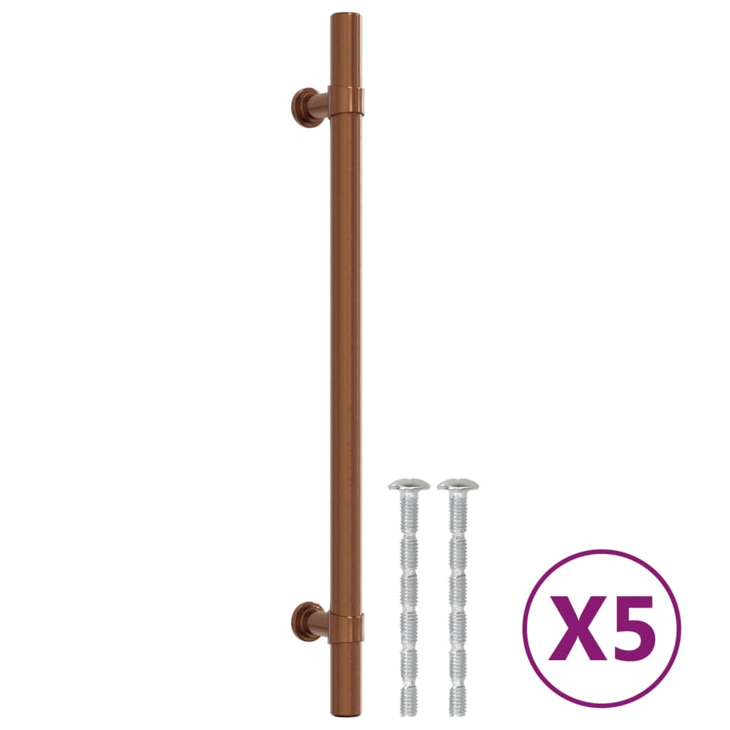 vidaXL Tiradores para armarios 5 uds acero inoxidable bronce 192 mm