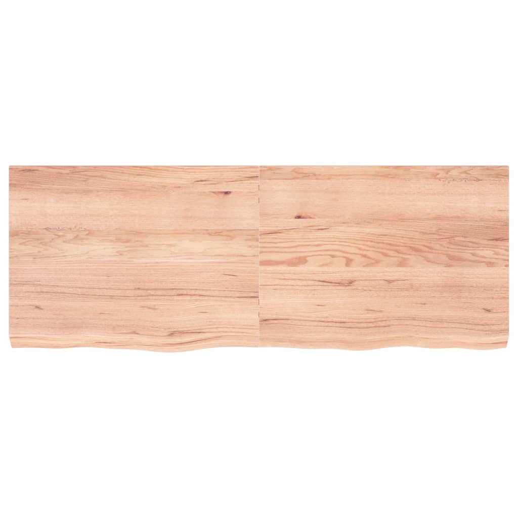 vidaXL Encimera baño madera maciza tratada marrón claro 160x60x(2-6)cm