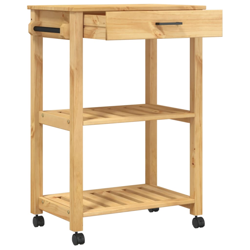 vidaXL Carrito de cocina MONZA madera maciza de pino 60x40x90 cm