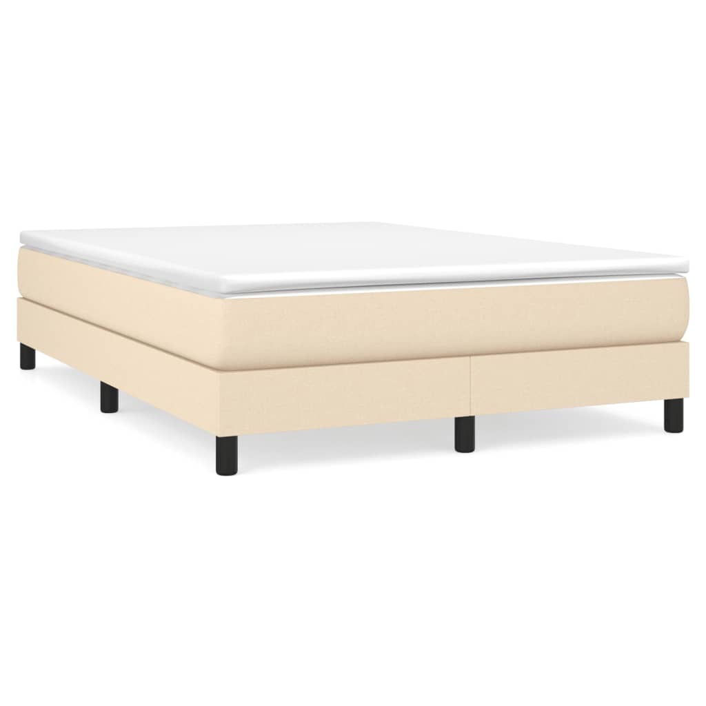 vidaXL Cama box spring con colchón tela color crema 160x200 cm