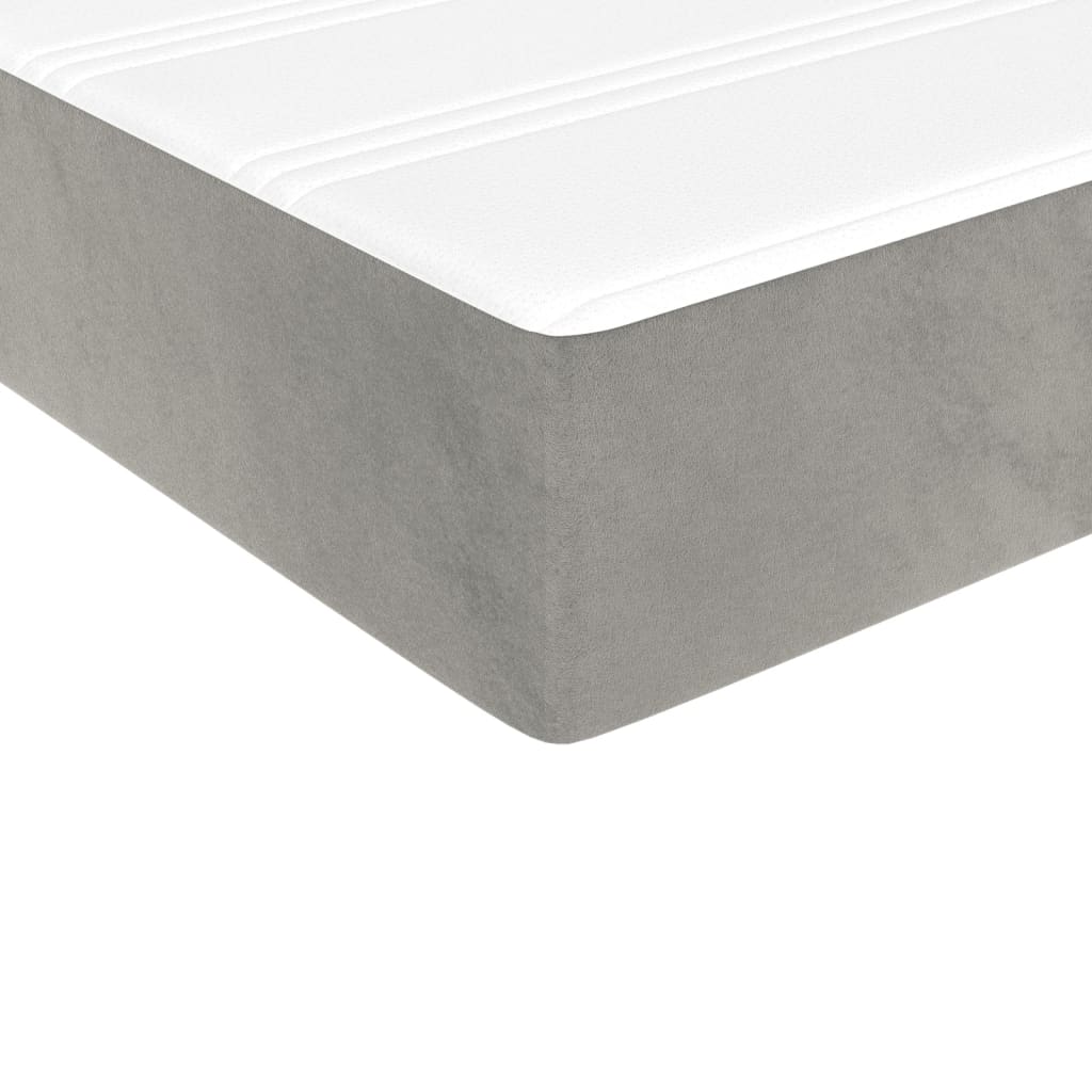 vidaXL Cama box spring con colchón terciopelo gris claro 140x200 cm