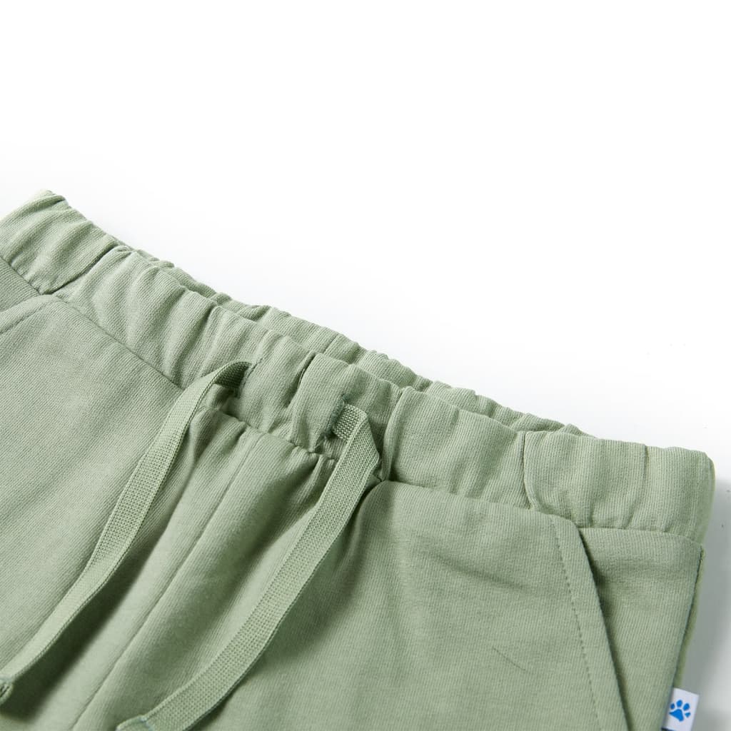 Pantalones cortos infantiles con cordón caqui claro 104