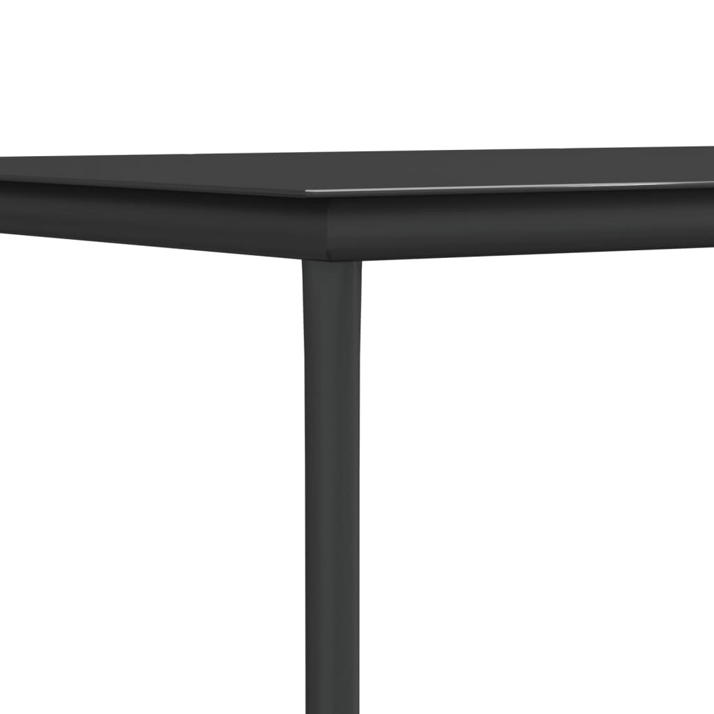 vidaXL Set comedor jardín 7 pzas y cojines acero ratán sintético negro