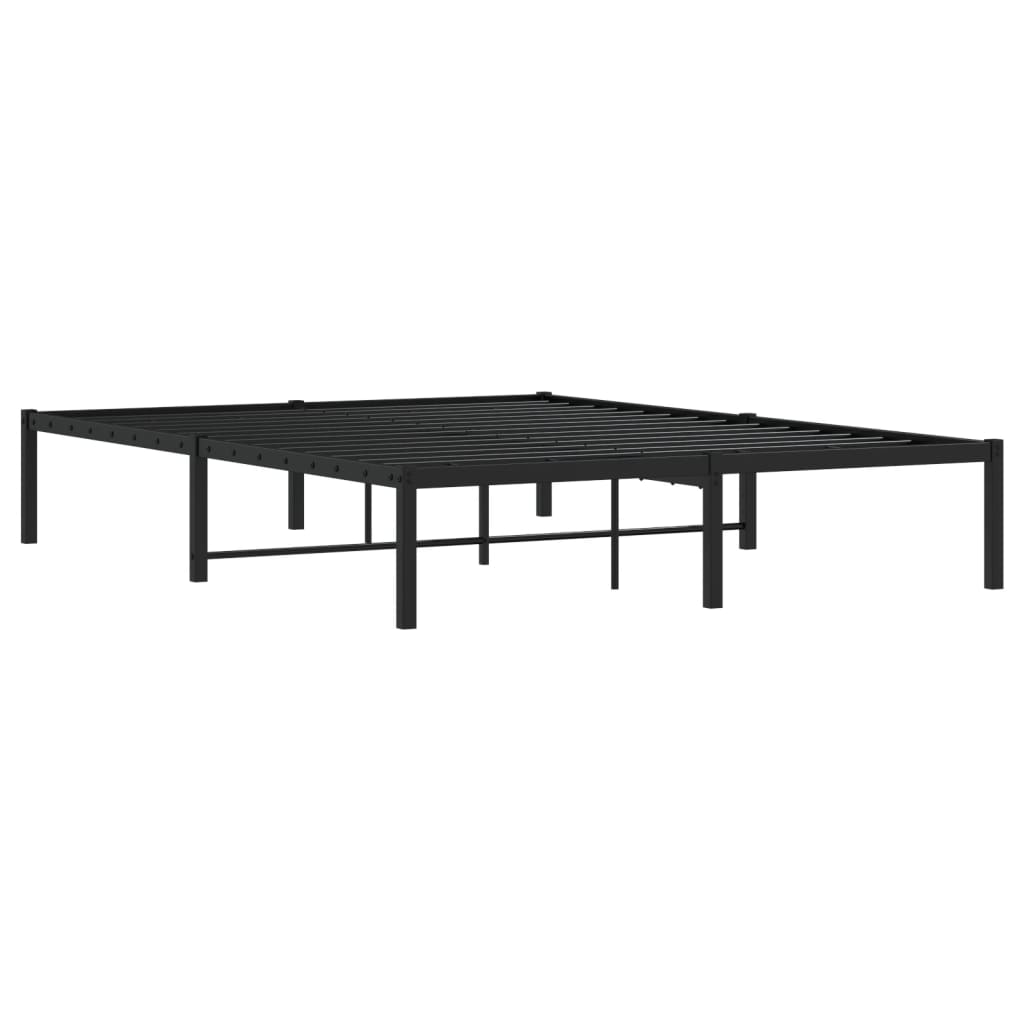 vidaXL Estructura de cama de metal negro 140x190 cm