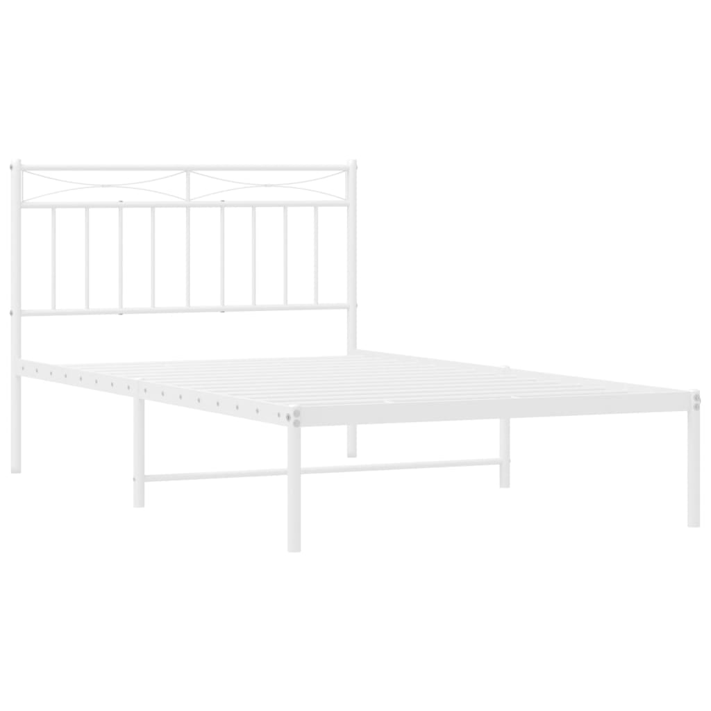 vidaXL Estructura cama sin colchón con cabecero metal blanco 107x203cm