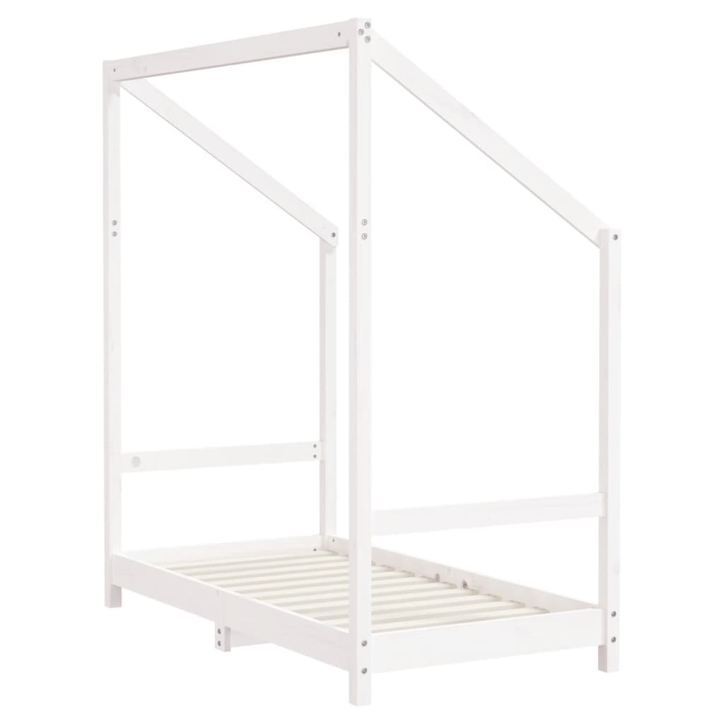 vidaXL Estructura de cama para niños madera de pino blanco 2x(70x140)