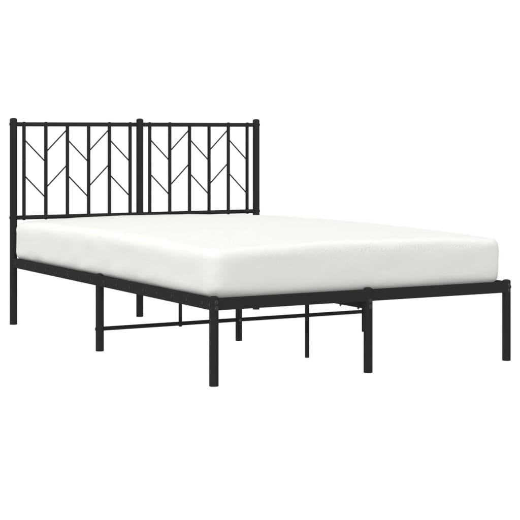 vidaXL Estructura cama sin colchón con cabecero metal negro 120x190 cm