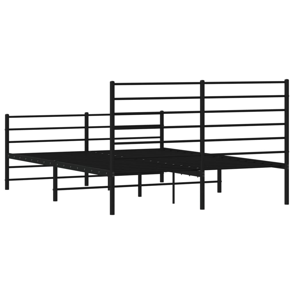 vidaXL Estructura cama sin colchón con estribo metal negro 160x200 cm