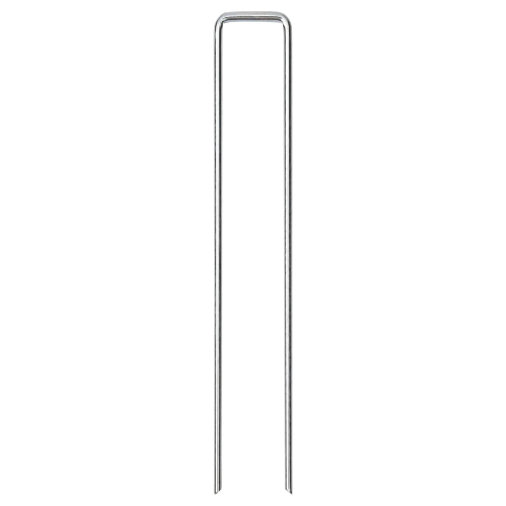 vidaXL Clavijas de tierra forma U 25 uds acero galvanizado 20x3,5 cm