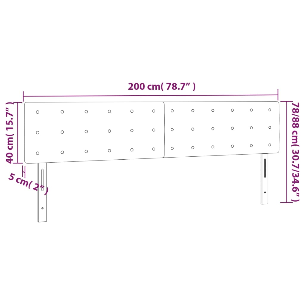 vidaXL Cabecero con LED de tela gris taupe 200x5x78/88 cm