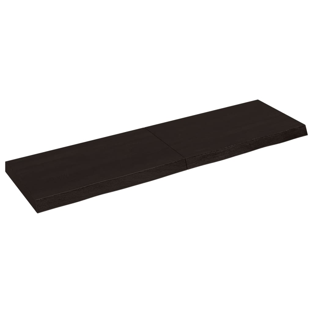 vidaXL Encimera de baño madera tratada marrón oscuro 140x40x(2-6) cm