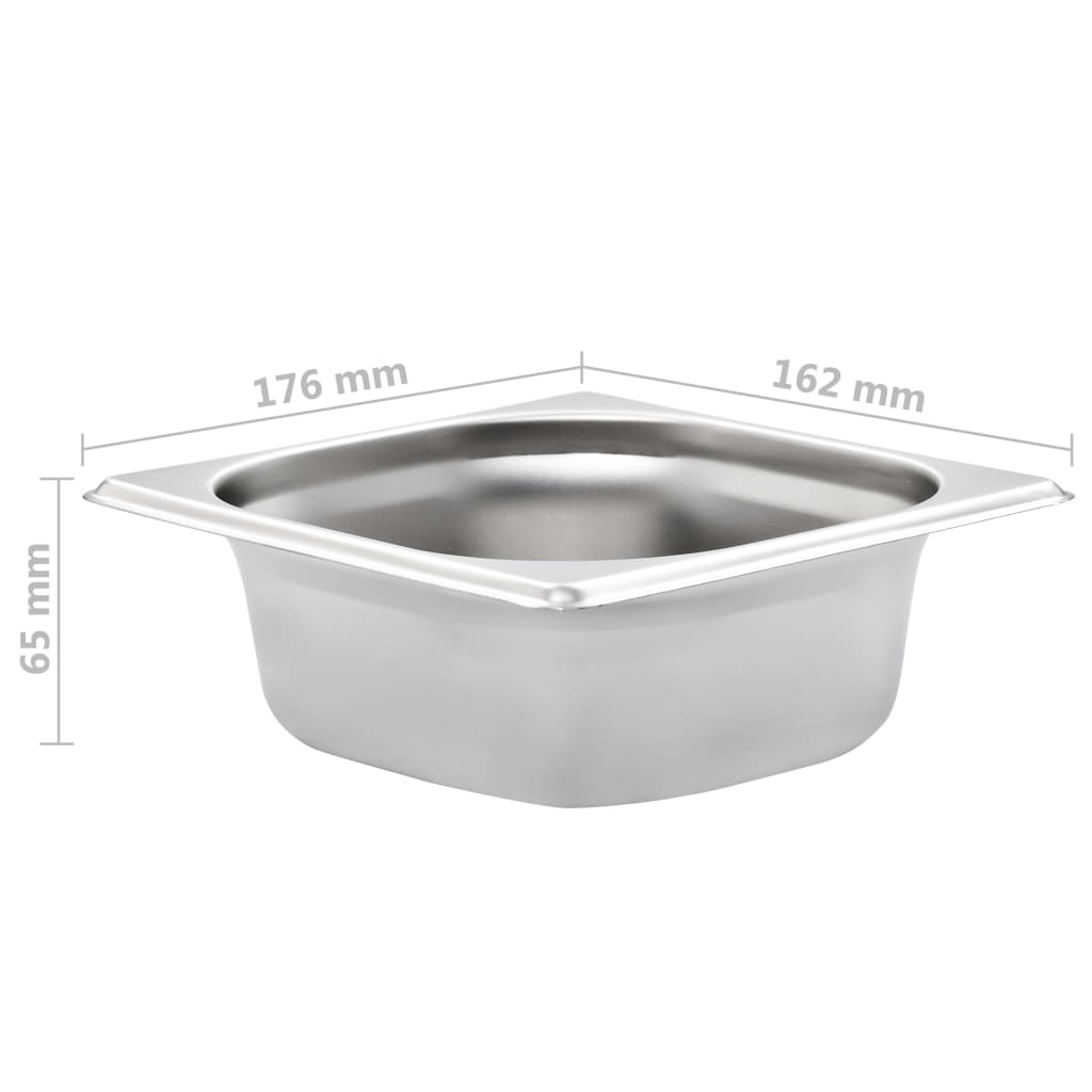 vidaXL Bandejas Gastronorm 12 unidades GN 1/6 65 mm acero inoxidable