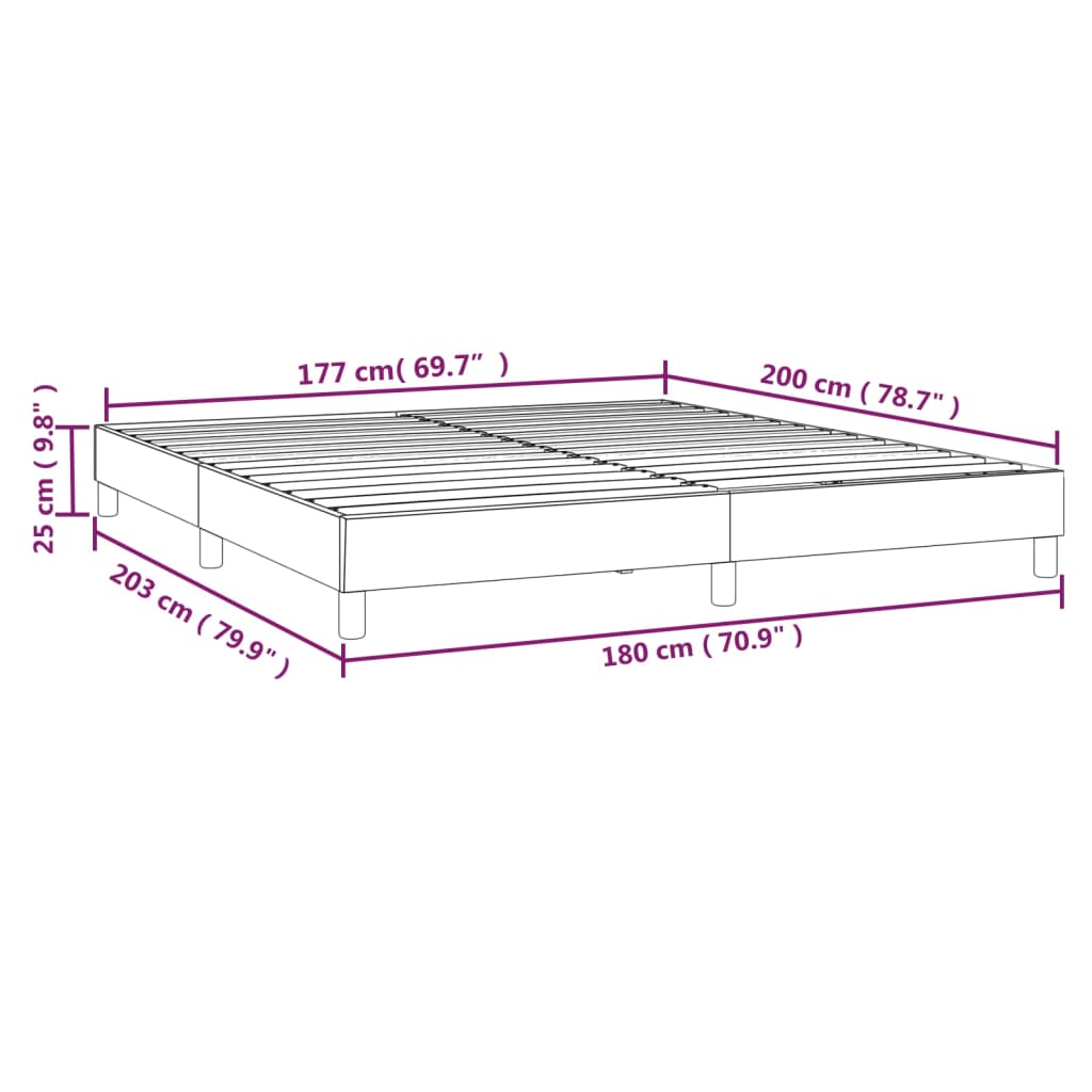 vidaXL Estructura de cama de cuero sintético negro 180x200 cm