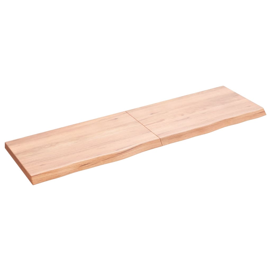 vidaXL Tablero mesa madera roble tratada marrón claro 140x40x(2-4) cm