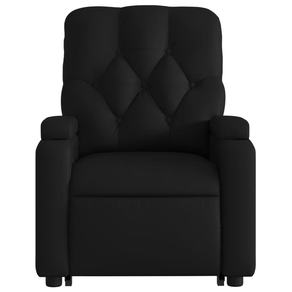 vidaXL Sillón reclinable elevable cuero artificial negro