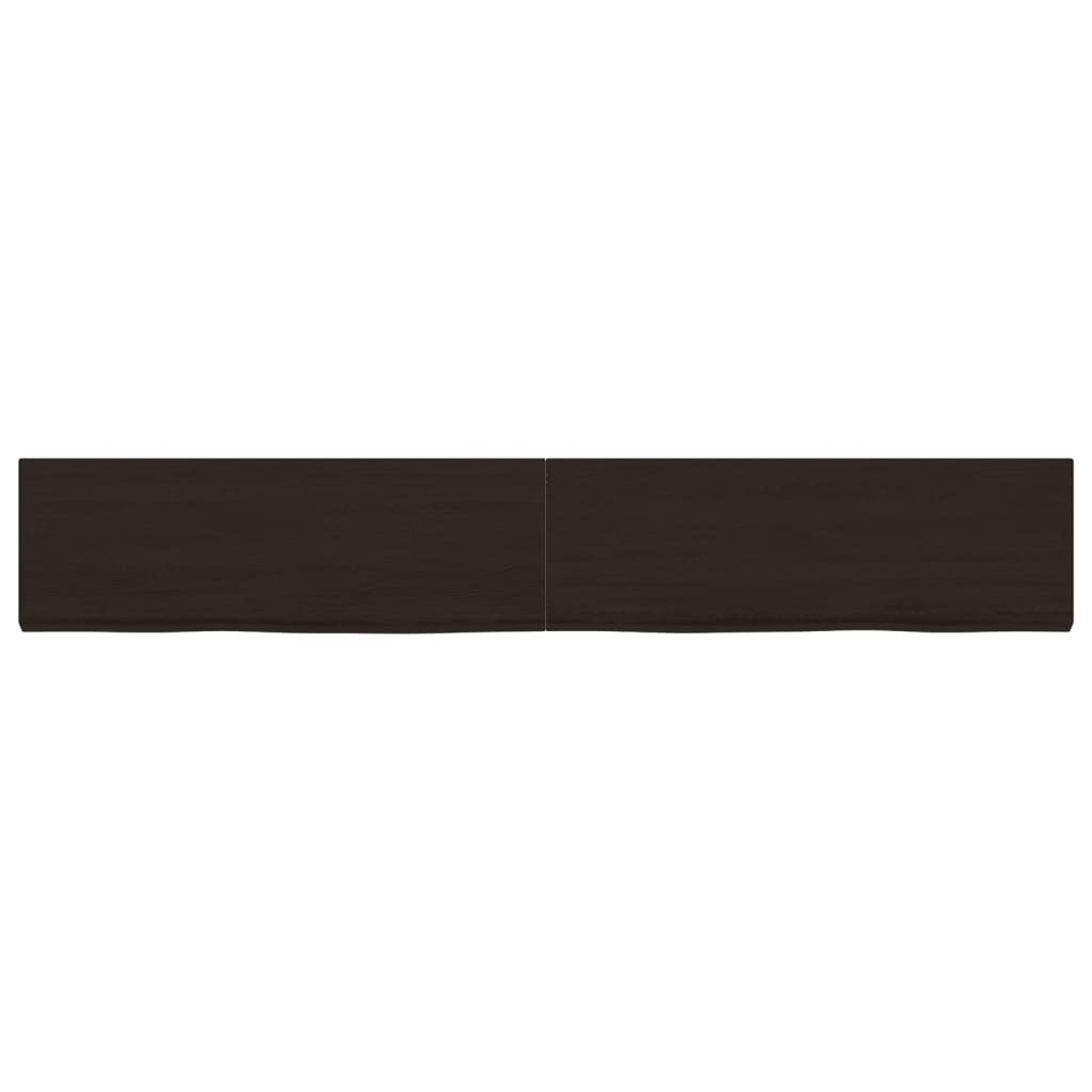 vidaXL Estante pared madera roble tratada marrón oscuro 180x30x(2-4)cm